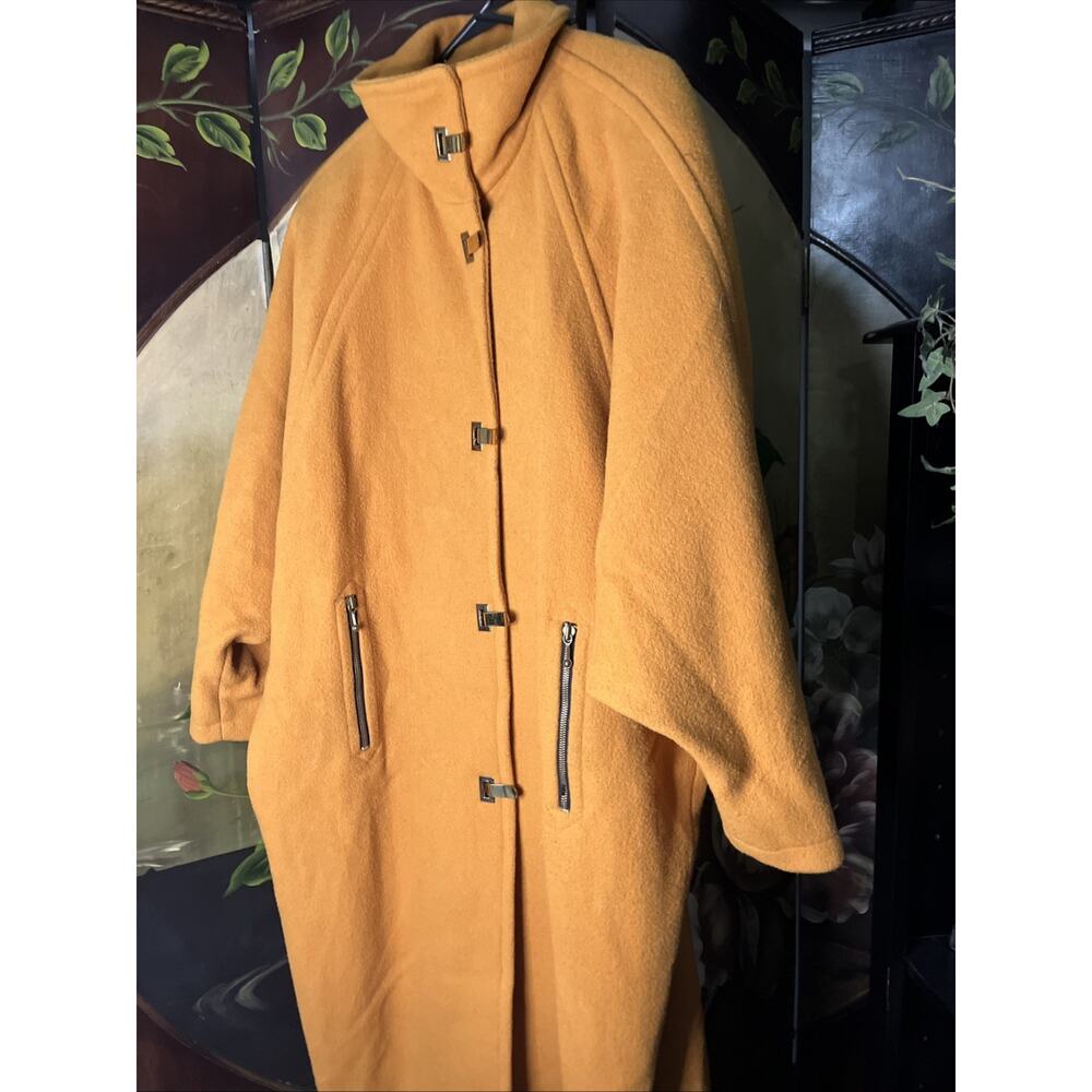 Fairbrooke Wool Blend Coat Yellow  Solid Long Sleeve 12